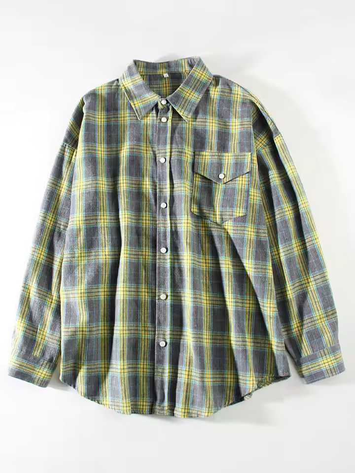 Leandra - Vintage Check Oversized Shirt