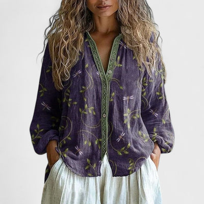 Ambra - Retro Chic Autumn Blouse