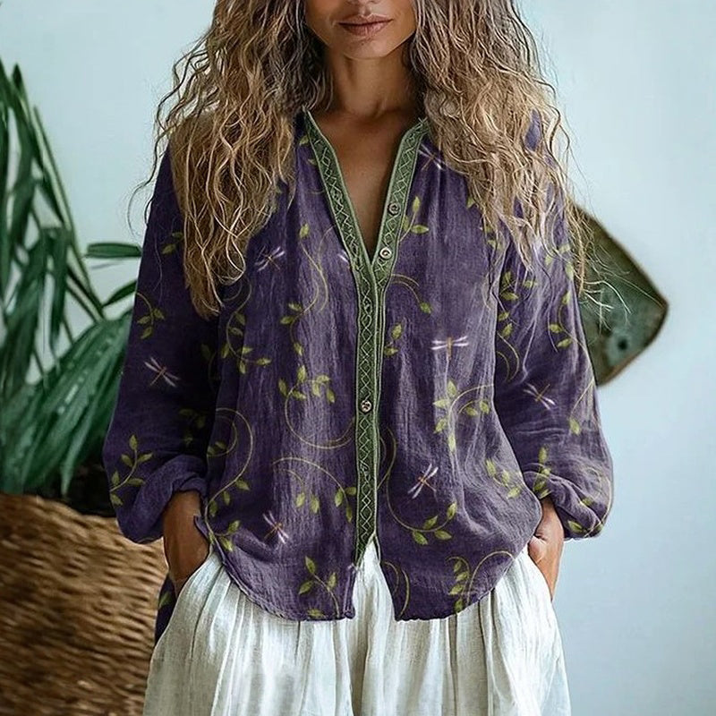 Sophia - Vintage Leaf Blouse