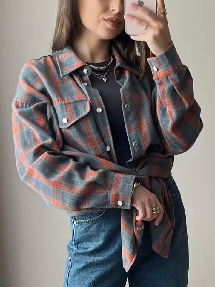 Leandra - Vintage Check Oversized Shirt