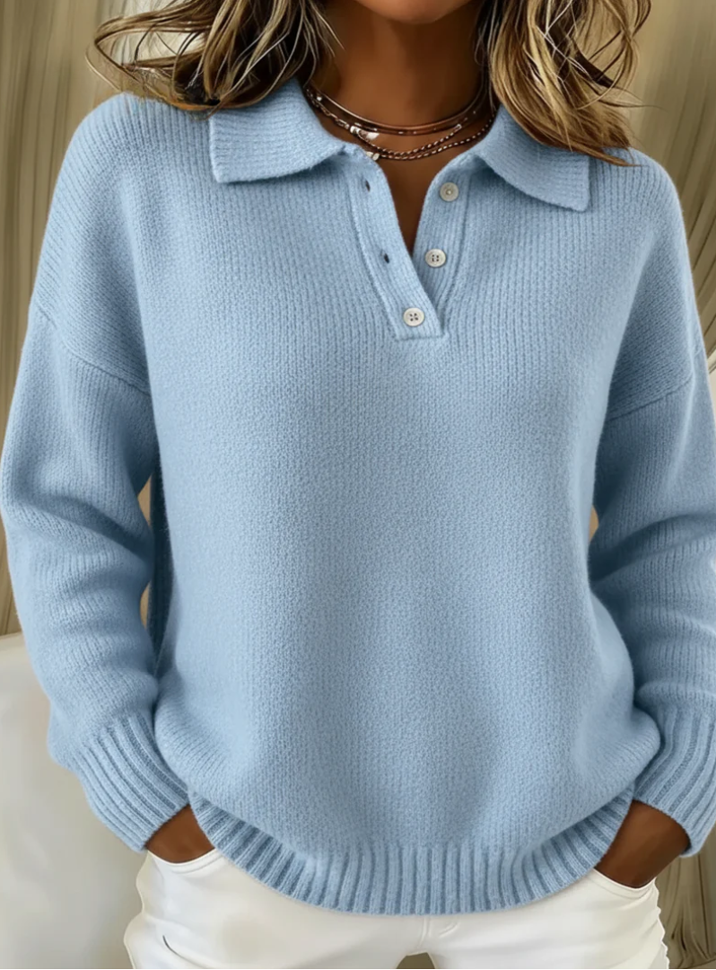 Olivia - Soft Polo Knit Sweater