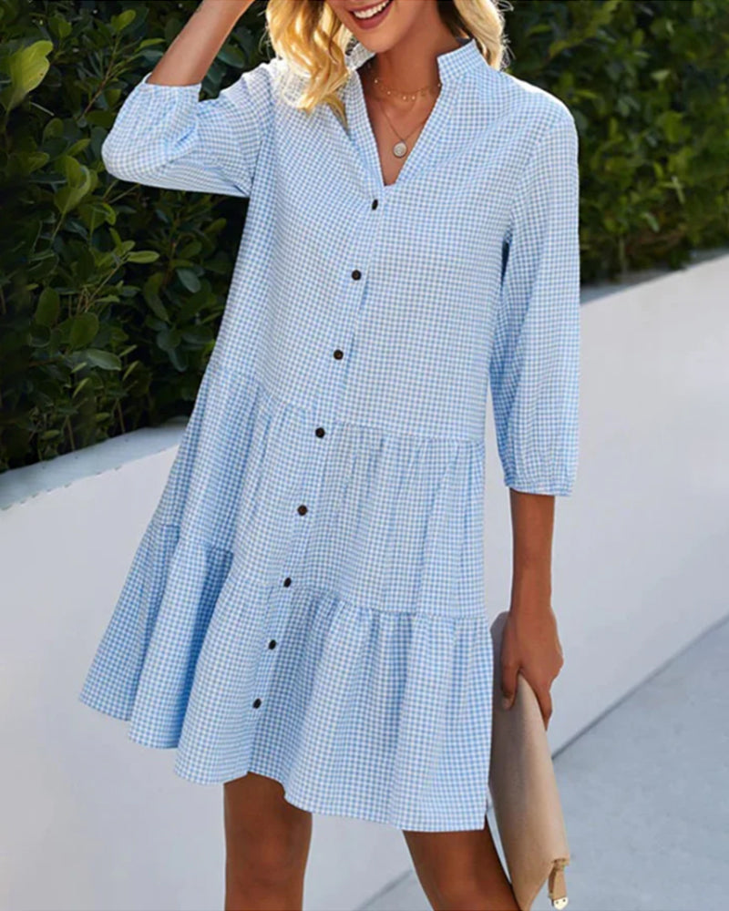 Édith - Flattering Checkered Summer Dress