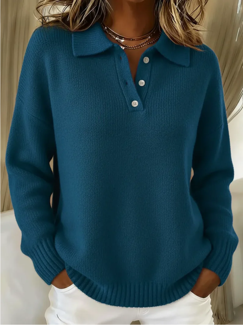 Olivia - Soft Polo Knit Sweater