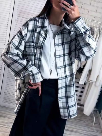 Leandra - Vintage Check Oversized Shirt