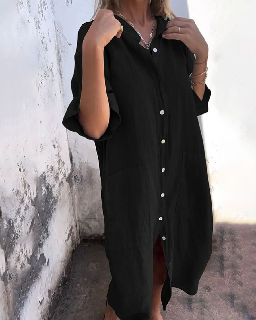 Melanie - Breezy Bohemian Shirt Dress