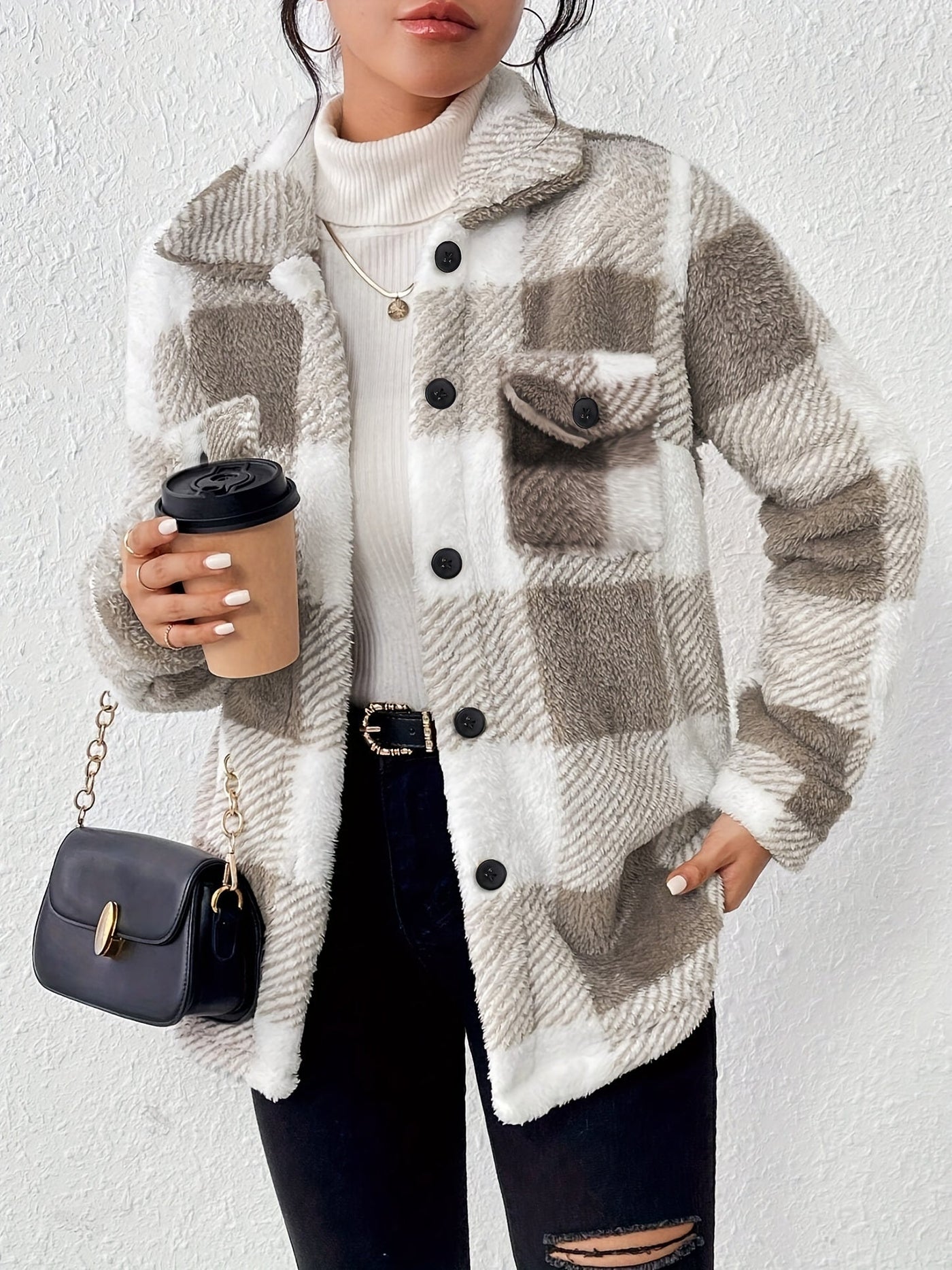 Doreline - Cozy Checkered Jacket