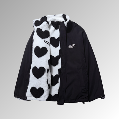 Anastasie - Trendy Heart Pattern Coat