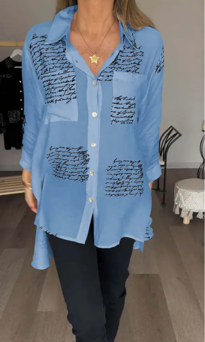 Maika - Bold Letter Print Shirt