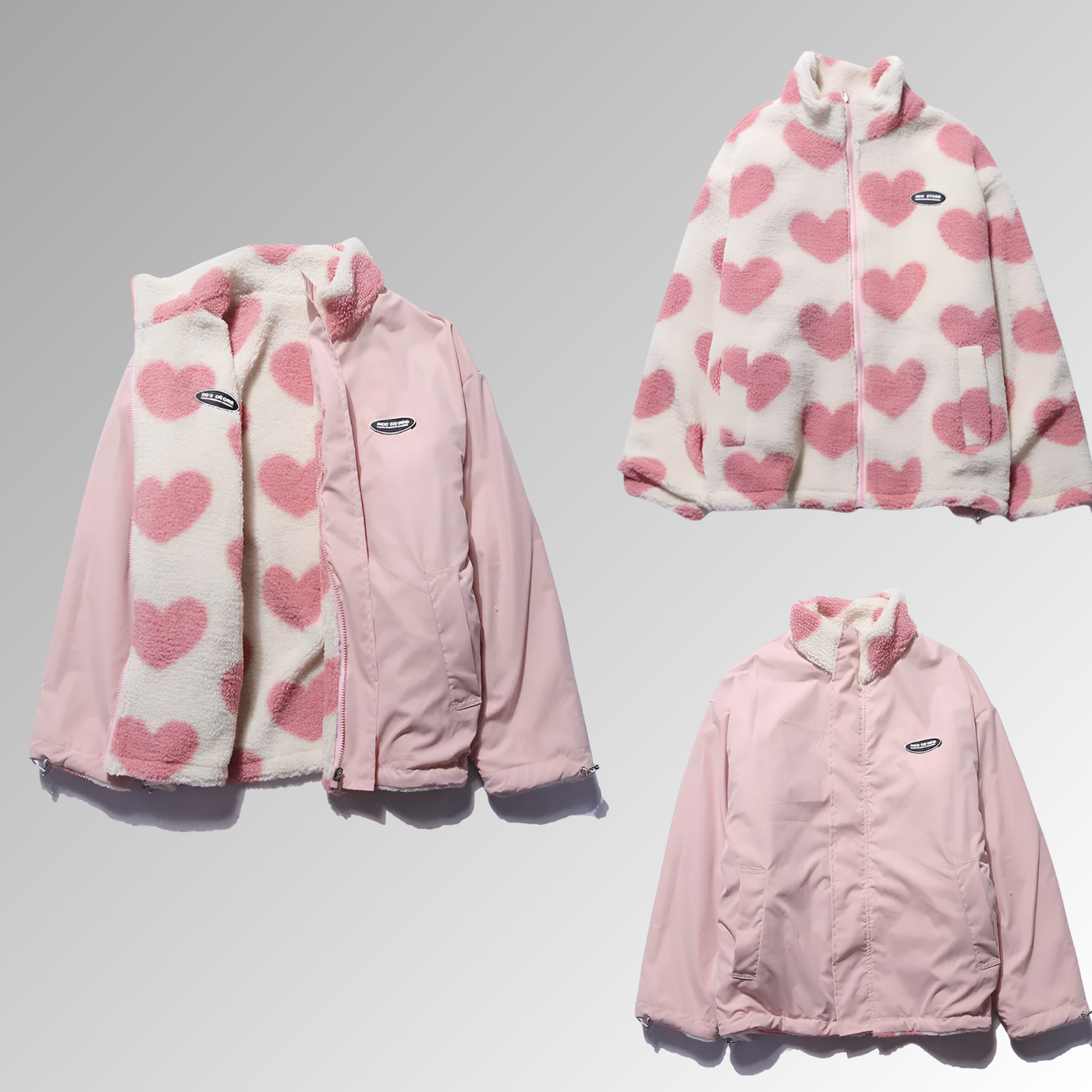 Anastasie - Trendy Heart Pattern Coat