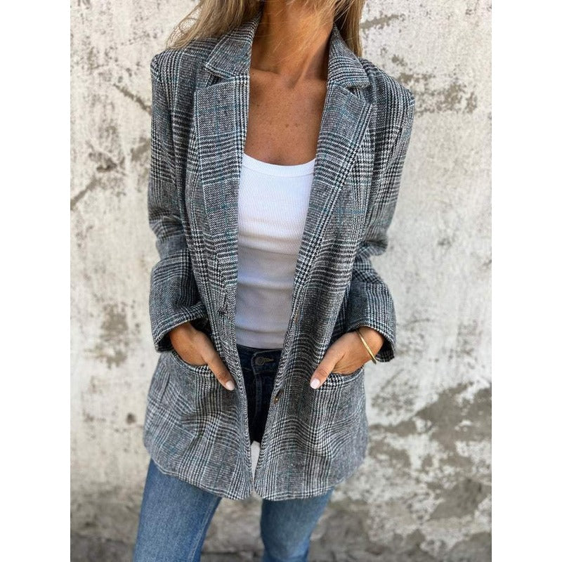 Fleur - Elegant Checkered Coat