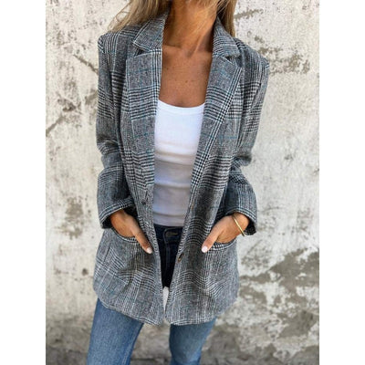 Fleur - Elegant Checkered Coat
