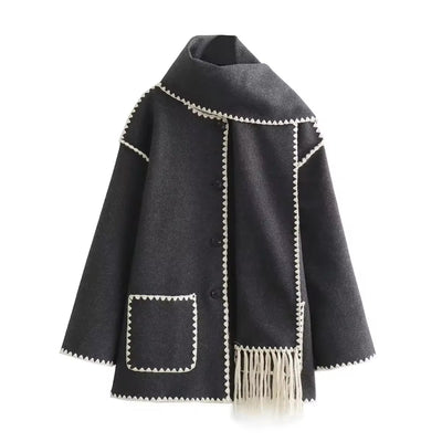 Antoinette - Chic Tweed Wool Coat