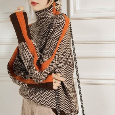 Marieke - Bold Striped Turtleneck