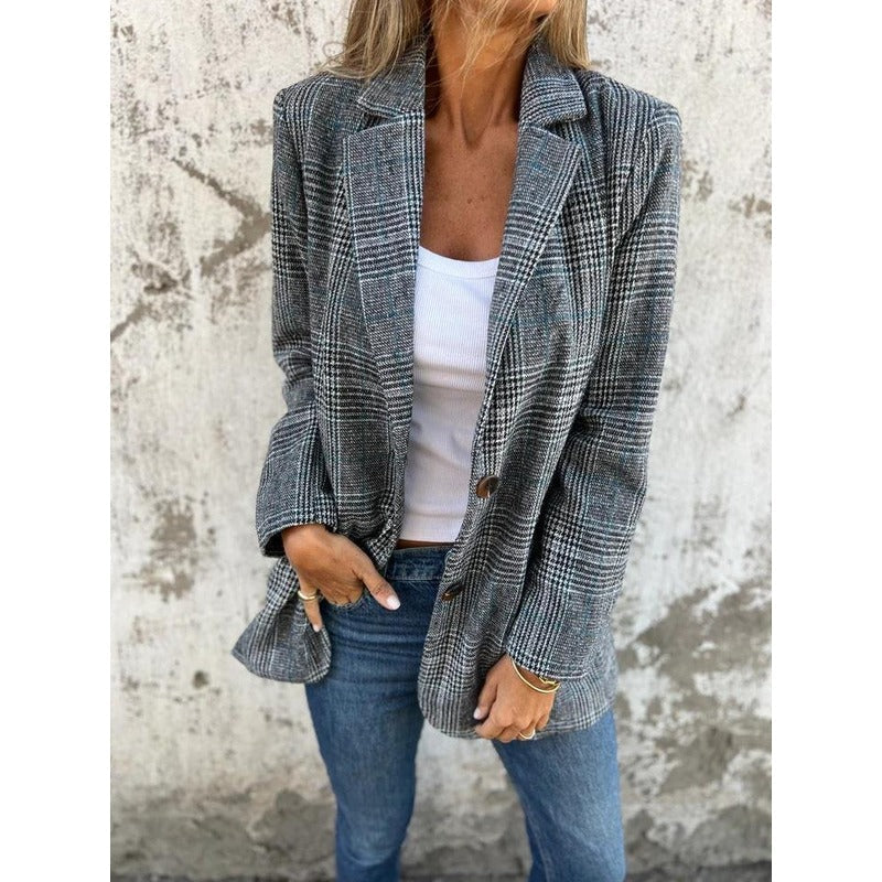 Fleur - Elegant Checkered Coat