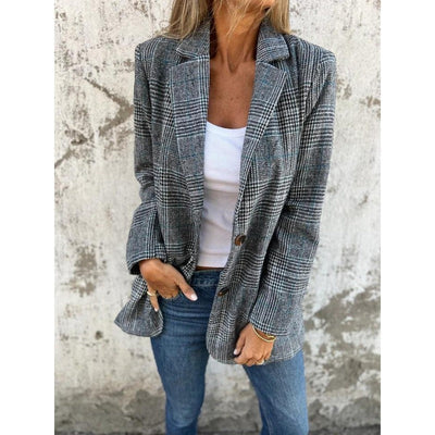 Fleur - Elegant Checkered Coat
