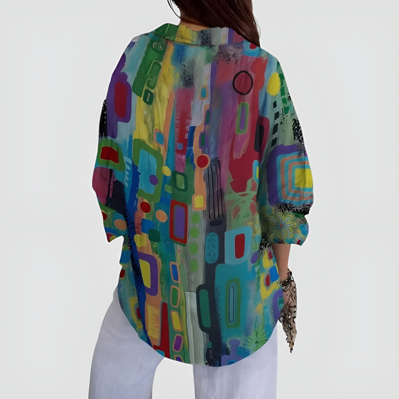 Edna - Comfortable Geometric Blouse