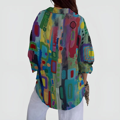 Edna - Comfortable Geometric Blouse