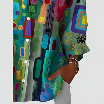 Edna - Comfortable Geometric Blouse