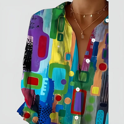Edna - Comfortable Geometric Blouse
